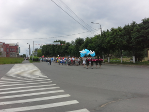 Марш мира и митинг у братского захоронения в городе Подпорожье. Предоставлено Администрацией Подпорожского района
