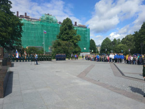 Митинг, посвящённый памятному походу на Транзундский рейд, Площадь Выборгских полков, город Выборг. Предоставлено Администрацией Выборгского района