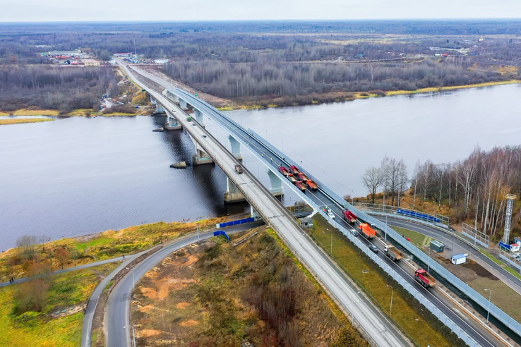 НАЦПРОЕКТЫ: новый мост через Волхов в Киришах прошел испытания нагрузкой