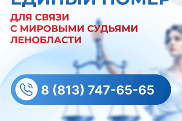 В Ленобласти заработает единый телефон для связи с мировыми судьями
