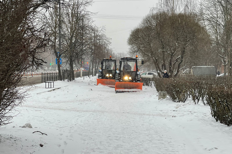 Дорожники и работники ЖКХ вышли на уборку снега в Ленобласти