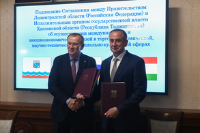 Встреча губернатора Ленобласти с председателем Хатлонской области Республики Таджикистан