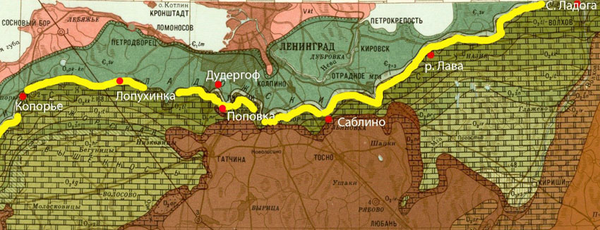 Карта литоринового уступа в спб